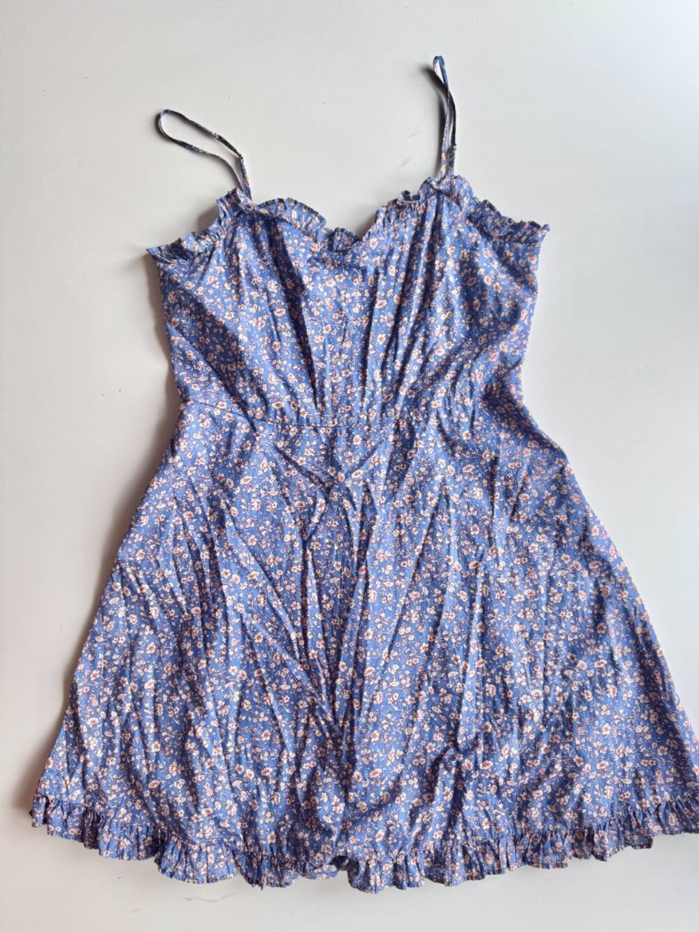 MADEWELL Summer Vines Heritage Blue Floral Cotton Voile Cami Mini Dress, Size 6 - Picture 6 of 12